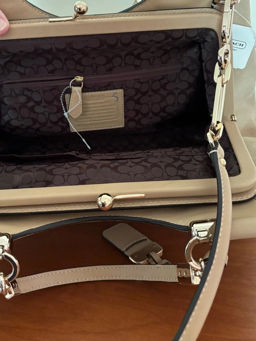 COACH Madison Pinnacle Caroline Satchel in Embossed Texture Leather and Sued